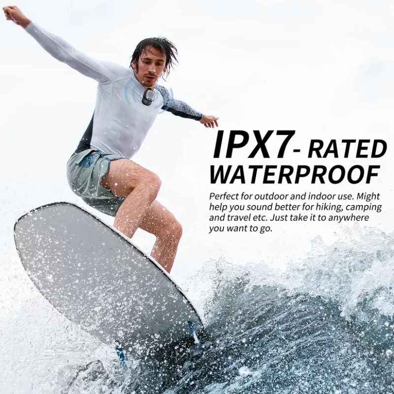 AIFA Plus Wearable Waterproof Bluetooth Speaker - Portable Clip-on Wireless Speaker with Built-in Microphone for Hands-Free Calling | IPX7 Waterproof, Ultra-Light, Long Battery Life, and TWS Stereo Mode - Image 10